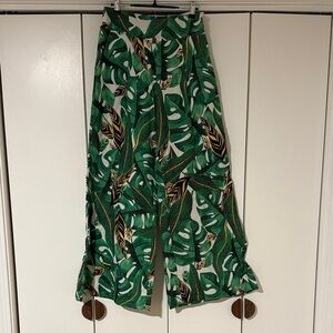 FARM Rio Leaf Print Wide Leg Pants